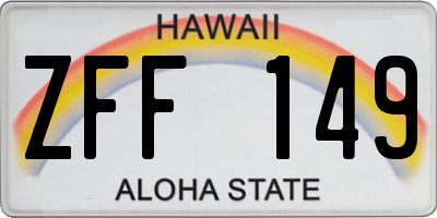 HI license plate ZFF149