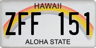 HI license plate ZFF151