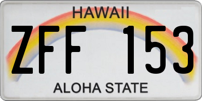 HI license plate ZFF153