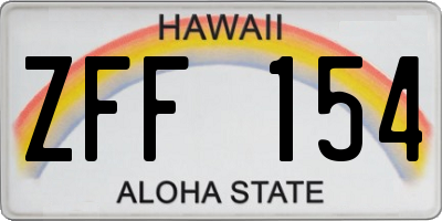 HI license plate ZFF154