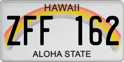 HI license plate ZFF162