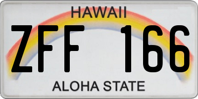 HI license plate ZFF166
