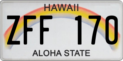 HI license plate ZFF170