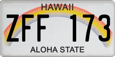 HI license plate ZFF173