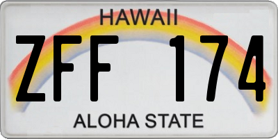 HI license plate ZFF174