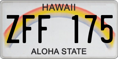 HI license plate ZFF175