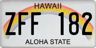 HI license plate ZFF182