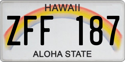 HI license plate ZFF187