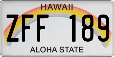 HI license plate ZFF189