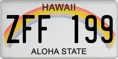 HI license plate ZFF199