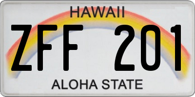 HI license plate ZFF201