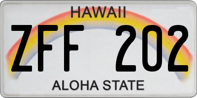 HI license plate ZFF202