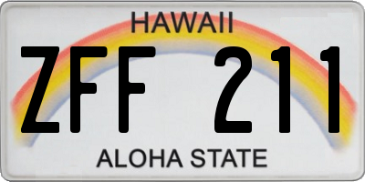 HI license plate ZFF211