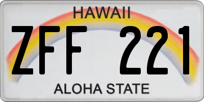 HI license plate ZFF221
