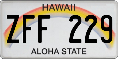 HI license plate ZFF229