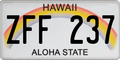 HI license plate ZFF237