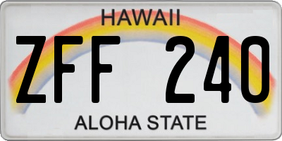 HI license plate ZFF240