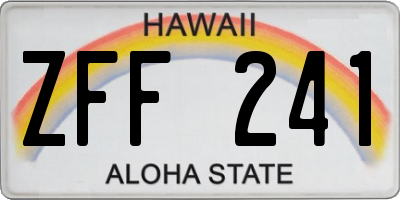 HI license plate ZFF241