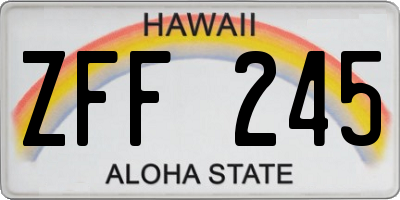 HI license plate ZFF245