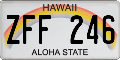 HI license plate ZFF246