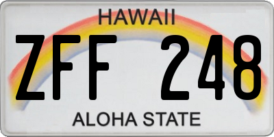HI license plate ZFF248