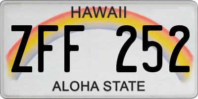 HI license plate ZFF252