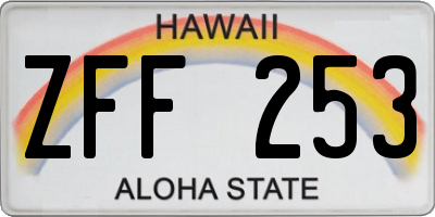 HI license plate ZFF253