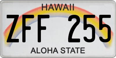 HI license plate ZFF255
