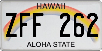 HI license plate ZFF262