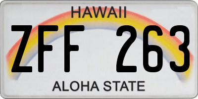 HI license plate ZFF263