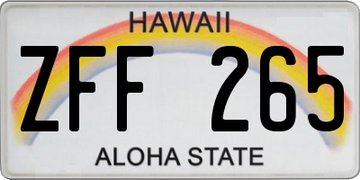 HI license plate ZFF265