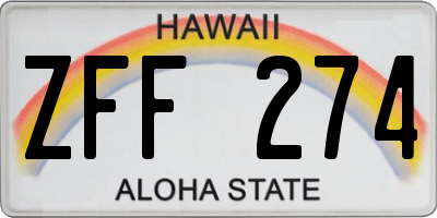 HI license plate ZFF274