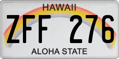 HI license plate ZFF276