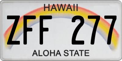 HI license plate ZFF277