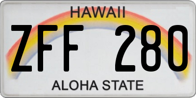 HI license plate ZFF280