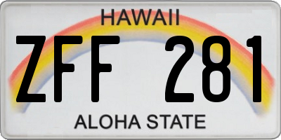 HI license plate ZFF281