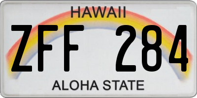 HI license plate ZFF284
