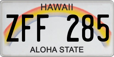 HI license plate ZFF285