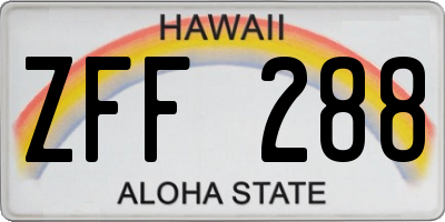 HI license plate ZFF288
