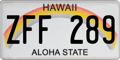 HI license plate ZFF289