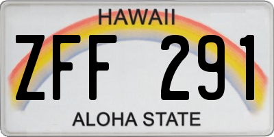 HI license plate ZFF291