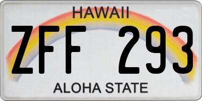 HI license plate ZFF293