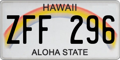 HI license plate ZFF296