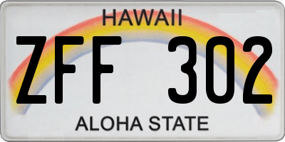 HI license plate ZFF302