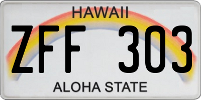 HI license plate ZFF303