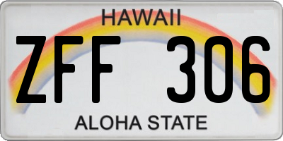 HI license plate ZFF306