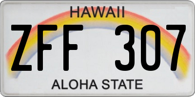HI license plate ZFF307