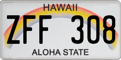 HI license plate ZFF308