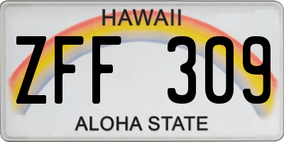HI license plate ZFF309