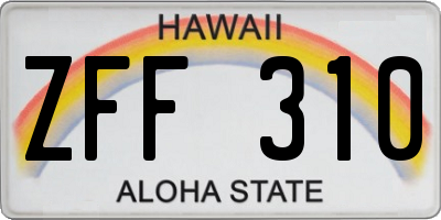 HI license plate ZFF310